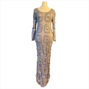 Vintage Beaded Crochet Midi Dress Newport News